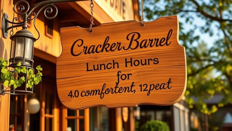 cracker barrel lunch hours